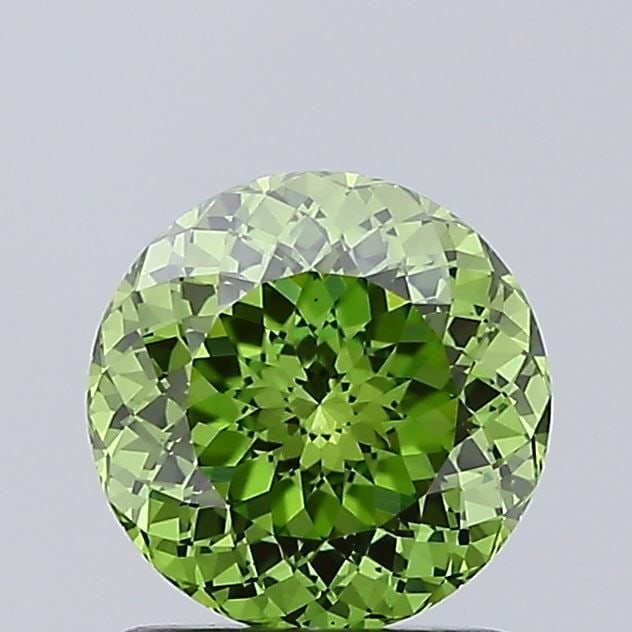Loose Lab Diamond IGI Round 1.37ct Fancy Vivid Green VS1: Loose Lab Diamond IGI Round 1.37ct Fancy Vivid Green VS1 Loose Lab Diamond IGI Round, 1.37ct, Color Fancy Vivid Green, Clarity VS1, with excellent polish and symmetry, measures 6.86L x 6.87W x 4.22H,