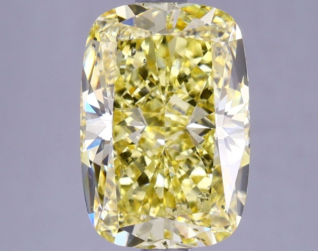 Loose Lab Diamond IGI Cushion Brilliant 2.53ct Fancy Intense Yellow SI1: Loose Lab Diamond IGI Cushion Brilliant 2.53ct Fancy Intense Yellow SI1 Loose lab-grown diamond, IGI certified, weighing 2.53ct, cushion brilliant cut, fancy intense yellow color, clarity SI1, with ex