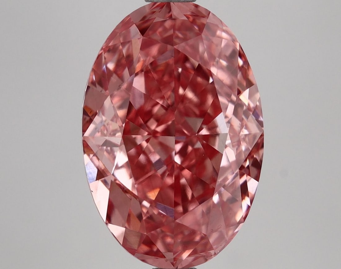 Loose Lab Diamond IGI Oval 4.0ct Fancy Vivid Pink VS1: Loose Lab Diamond IGI Oval 4.0ct Fancy Vivid Pink VS1 Loose Lab Diamond IGI Oval, 4.0ct, Fancy Vivid Pink, VS1 clarity, with EX polish and VG symmetry. Certified by IGI, measurements are 11.92L x 8.05