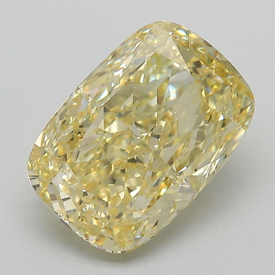 Loose Lab Diamond IGI Cushion Modified 4.14ct Fancy Vivid Yellow VS2: Loose Lab Diamond IGI Cushion Modified 4.14ct Fancy Vivid Yellow VS2 Loose lab-grown diamond, IGI certified, 4.14ct cushion modified cut, Fancy Vivid Yellow color, VS2 clarity, with excellent polish a
