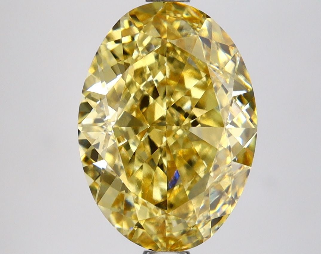 Loose Lab Diamond IGI Oval 4.0ct Fancy Intense Yellow VS1: Loose Lab Diamond IGI Oval 4.0ct Fancy Intense Yellow VS1 Loose Lab Diamond IGI Oval, 4.0 carats, Fancy Intense Yellow, Clarity VS1, with Excellent Polish and Symmetry, measures 11.53L x 8.22W x 5.38H
