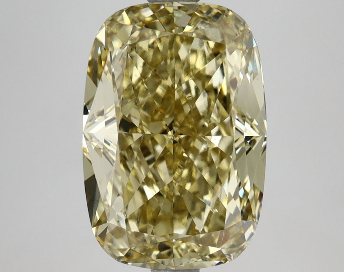 Loose Lab Diamond IGI Cushion Modified 4.54ct Fancy Vivid Yellow VS2: Loose Lab Diamond IGI Cushion Modified 4.54ct Fancy Vivid Yellow VS2 This loose lab-grown cushion modified diamond weighs 4.54ct, features Fancy Vivid Yellow color and VS2 clarity, and is certified by