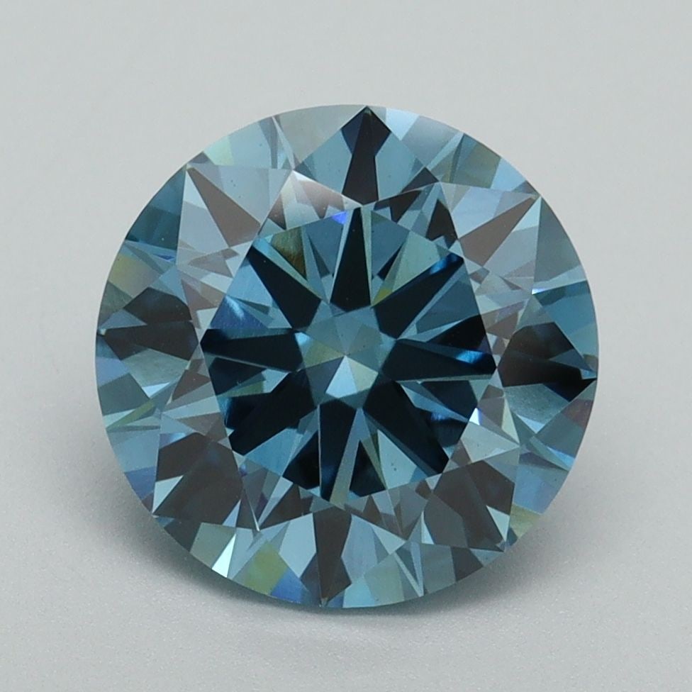 Ideal Loose Lab Diamond IGI Round 3.01ct Fancy Vivid Blue VS1: Ideal Loose Lab Diamond IGI Round 3.01ct Fancy Vivid Blue VS1 Ideal Loose Lab Diamond IGI Round, 3.01ct, Fancy Vivid Blue, VS1 clarity, excellent polish and symmetry, measures 9.43L x 9.49W x 5.53H wi