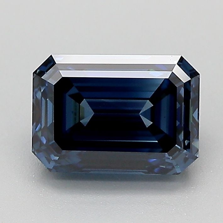 Loose Lab Diamond IGI Emerald 1.58ct Fancy Deep Blue VS1: Loose Lab Diamond IGI Emerald 1.58ct Fancy Deep Blue VS1 Loose Lab Diamond IGI Emerald, 1.58ct, Color: Fancy Deep Blue, Clarity: VS1, showcases GD Polish and GD Symmetry, dimensions 7.46L x 5.31W x 3.