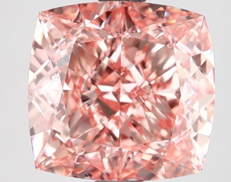 Loose Lab Diamond IGI Cushion Modified 3.0ct Fancy Vivid Orange Pink VS2: Loose Lab Diamond IGI Cushion Modified 3.0ct Fancy Vivid Orange Pink VS2 Loose lab-grown diamond, IGI certified, 3.0 carats, cushion modified cut, fancy vivid orange pink color, VS2 clarity, with exce