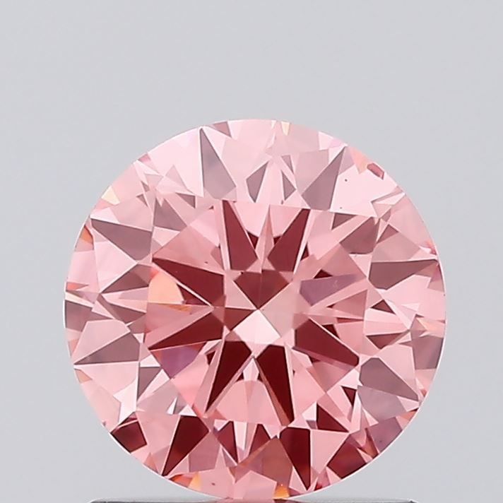 Loose Lab Diamond IGI Round 1.19ct Fancy Pink VS2: Loose Lab Diamond IGI Round 1.19ct Fancy Pink VS2 Loose Lab Diamond, IGI certified, weighing 1.19ct, color Fancy Pink, clarity VS2, with polish and symmetry rated as good, measuring 6.79L x 6.86W x 4.