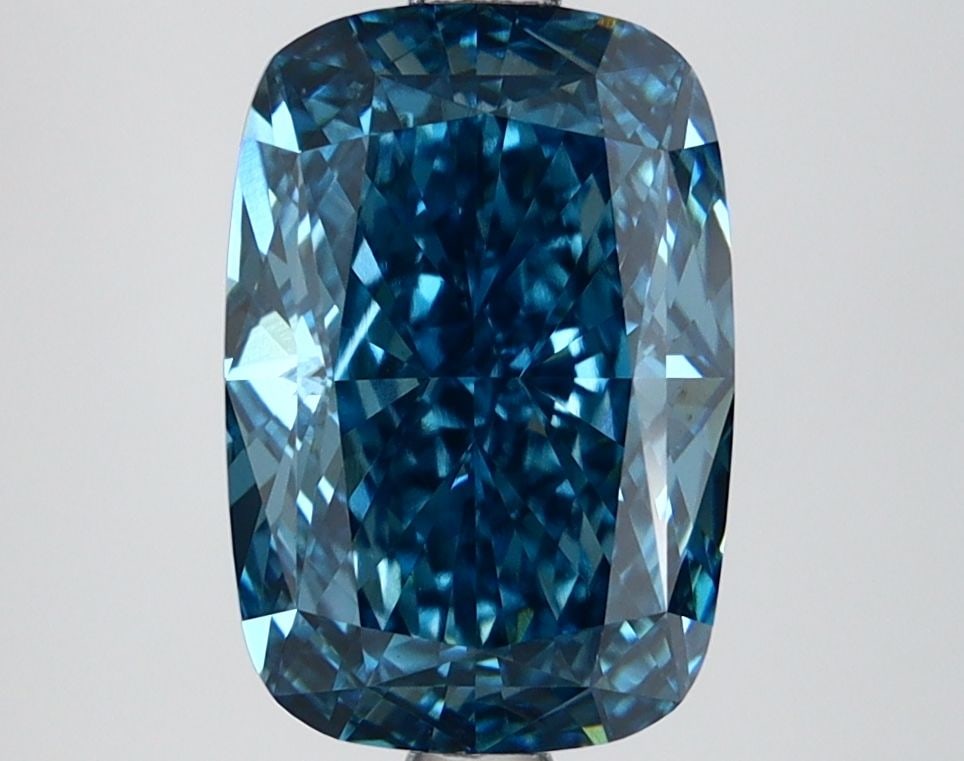 Loose Lab Diamond IGI Cushion Modified 3.11ct Fancy Vivid Blue VS1: Loose Lab Diamond IGI Cushion Modified 3.11ct Fancy Vivid Blue VS1 Loose lab-grown diamond IGI certified, 3.11 carats, cushion modified cut, fancy vivid blue color, clarity VS1, measurements 10.34L x