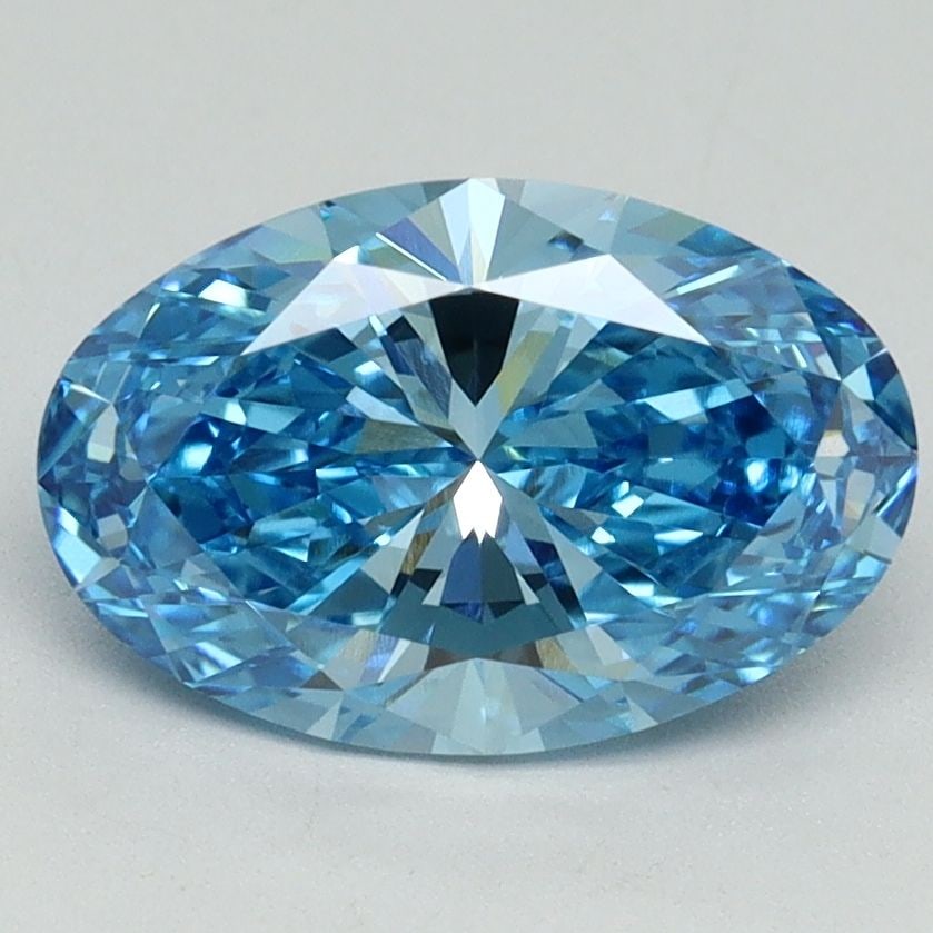 Loose Lab Diamond IGI Oval 2.02ct Fancy Vivid Blue VVS2: Loose Lab Diamond IGI Oval 2.02ct Fancy Vivid Blue VVS2 This Loose Lab Diamond IGI Oval weighs 2.02ct, has a Fancy Vivid Blue color and VVS2 clarity, with excellent polish and symmetry, measuring 10.6