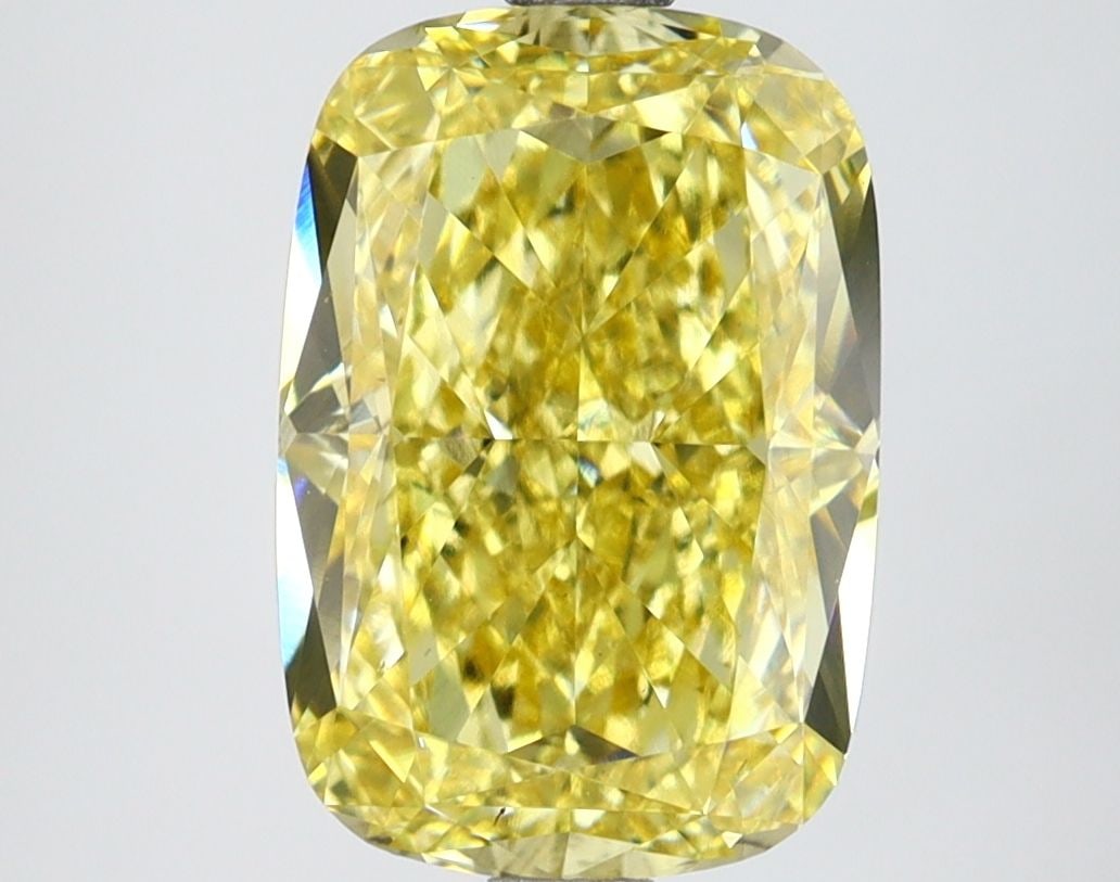 Loose Lab Diamond IGI Cushion Modified 3.87ct Fancy Vivid Yellow VS1: Loose Lab Diamond IGI Cushion Modified 3.87ct Fancy Vivid Yellow VS1 This Loose Lab Diamond IGI Cushion Modified weighs 3.87ct, features a Fancy Vivid Yellow color and VS1 clarity with excellent polis