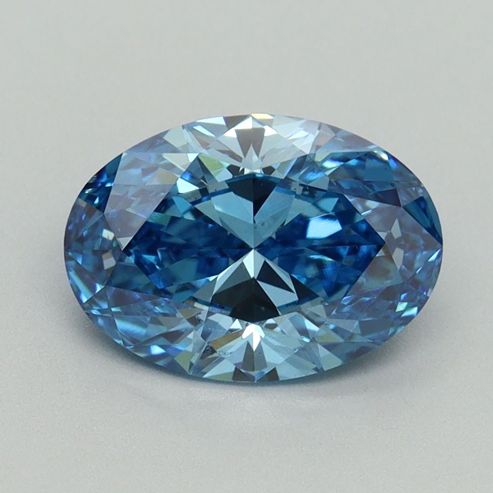 Loose Lab Diamond IGI Oval 2.02ct Fancy Vivid Blue VS1: Loose Lab Diamond IGI Oval 2.02ct Fancy Vivid Blue VS1 IGI certified 2.02ct loose lab diamond, oval shape, with fancy vivid blue color and VS1 clarity, very good polish and excellent symmetry, measuri