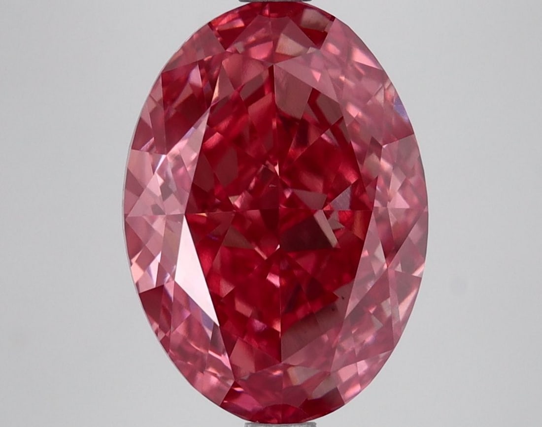 IGI 5.0ct Oval Fancy Vivid Pink VS1 - Loose Lab Diamond: IGI 5.0ct Oval Fancy Vivid Pink VS1 - Loose Lab Diamond This 5.0ct IGI certified loose lab diamond displays an oval shape, a fancy vivid pink color, and VS1 clarity, featuring excellent polish and sym