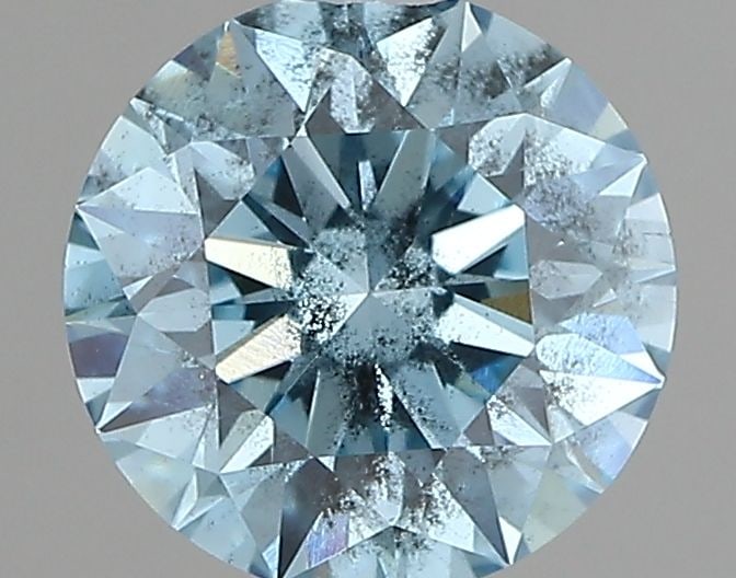 Ideal Loose Lab Diamond IGI Round 1.0ct Fancy Vivid Blue I1: Ideal Loose Lab Diamond IGI Round 1.0ct Fancy Vivid Blue I1 Ideal loose lab-grown diamond IGI certified, 1.0ct, Fancy Vivid Blue color, I1 clarity, with EX polish and symmetry, measuring 6.41 x 6.44 x