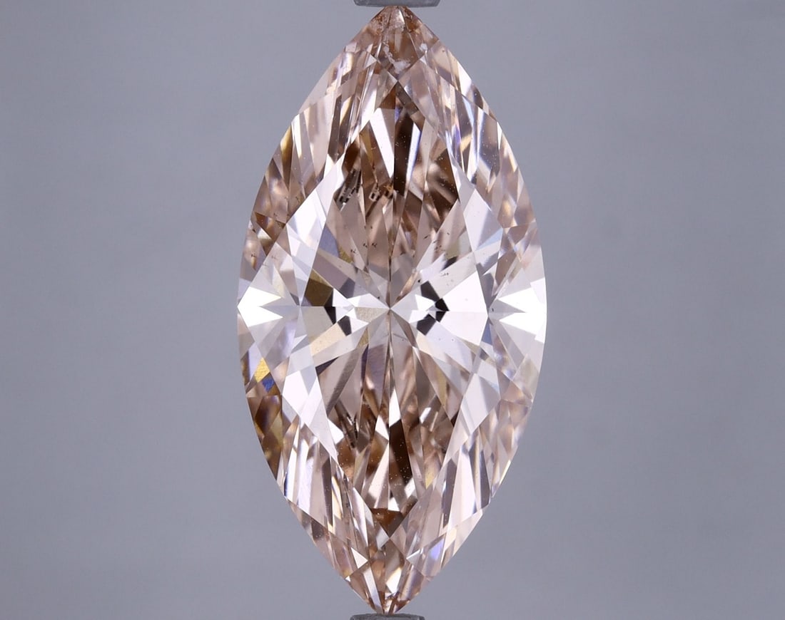 Loose Lab Diamond IGI Marquise 4.58ct Fancy Intense Brownish Pink VS2: Loose Lab Diamond IGI Marquise 4.58ct Fancy Intense Brownish Pink VS2 This Loose Lab Diamond is a 4.58ct marquise diamond with a Fancy Intense Brownish Pink color and VS2 clarity, certified by IGI, fe