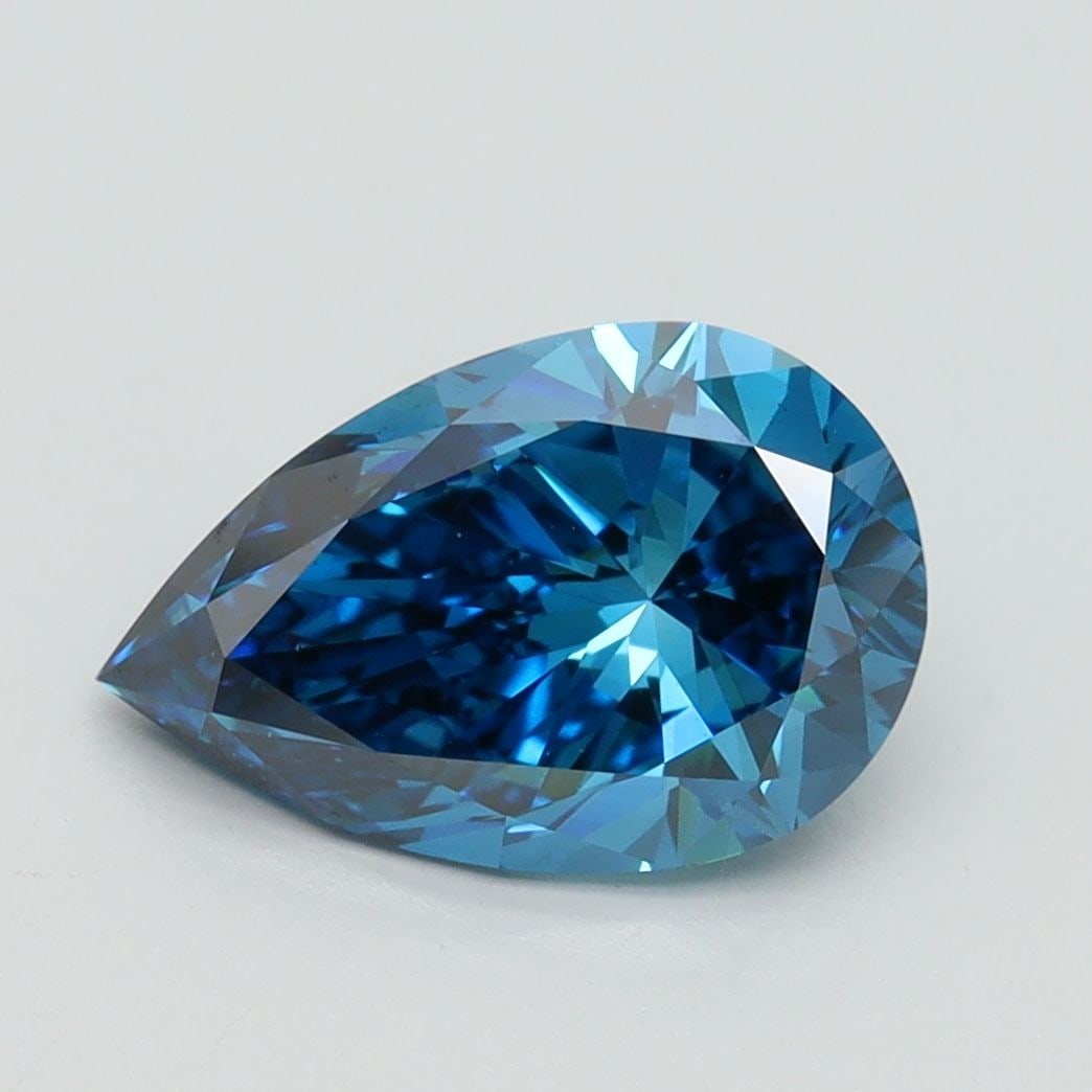 Loose Lab Diamond IGI Pear 2.03ct Fancy Vivid Blue VS1: Loose Lab Diamond IGI Pear 2.03ct Fancy Vivid Blue VS1 Loose Lab Diamond IGI Pear, 2.03ct, Color Fancy Vivid Blue, Clarity VS1, featuring EX polish and symmetry. Certified by IGI with measurements of