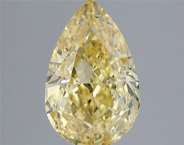 Loose Lab Diamond IGI Pear 2.5ct Fancy Intense Yellow VS1: Loose Lab Diamond IGI Pear 2.5ct Fancy Intense Yellow VS1 Loose Lab Diamond IGI Pear, 2.5ct with Fancy Intense Yellow color and VS1 clarity, shows excellent polish and symmetry, measuring 11.12L X 6.9