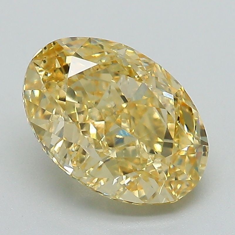 Loose Lab Diamond IGI Oval 2.55ct Fancy Vivid Yellow VS2: Loose Lab Diamond IGI Oval 2.55ct Fancy Vivid Yellow VS2 Loose Lab Diamond IGI Oval 2.55ct Fancy Vivid Yellow VS2, measuring 9.92L x 6.85W x 4.73H, with EX polish and symmetry, certified by IGI. Item