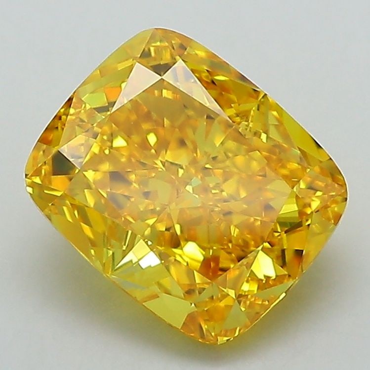 Loose Lab Diamond IGI Cushion Modified 2.54ct Fancy Vivid Yellow VS1: Loose Lab Diamond IGI Cushion Modified 2.54ct Fancy Vivid Yellow VS1 This 2.54ct Loose Lab Diamond features a Fancy Vivid Yellow color and VS1 clarity, IGI certified, with GD polish and symmetry, meas