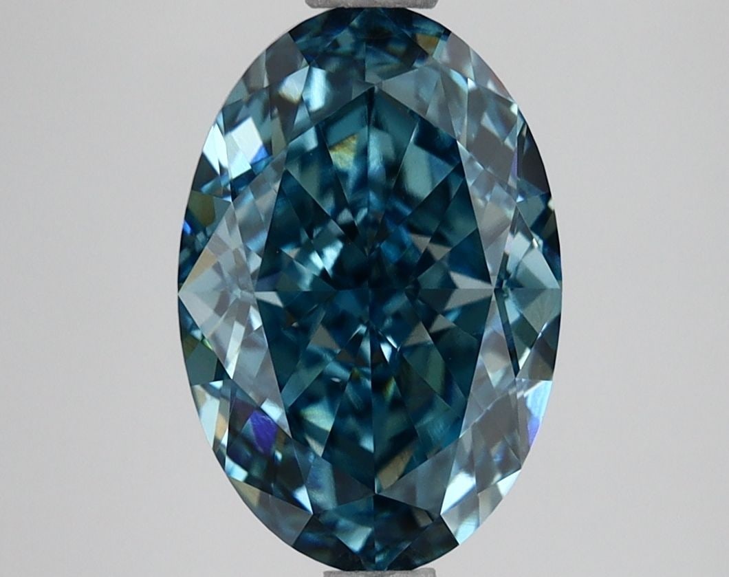 Loose Lab Diamond IGI Oval 3.03ct Fancy Vivid Blue VS1: Loose Lab Diamond IGI Oval 3.03ct Fancy Vivid Blue VS1 Loose lab-grown diamond weighing 3.03ct, fancy vivid blue color, clarity VS1, certified by IGI, with excellent polish and symmetry. Item Specific
