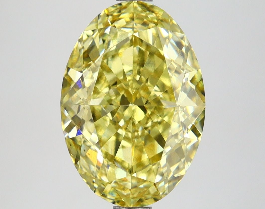 Loose Lab Diamond IGI Oval 3.69ct Fancy Intense Yellow VS1: Loose Lab Diamond IGI Oval 3.69ct Fancy Intense Yellow VS1 Loose Lab Diamond, IGI certified, 3.69ct oval, color Fancy Intense Yellow, clarity VS1, with EX polish and symmetry, measuring 11.43L x 7.96W