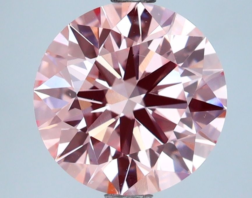 Ideal Loose Lab Diamond IGI Round 2.81ct Fancy Vivid Pink VS1: Ideal Loose Lab Diamond IGI Round 2.81ct Fancy Vivid Pink VS1 An ideal loose 2.81 ct round lab-created diamond showcasing a fancy vivid pink color and VS1 clarity, certified by IGI. Item Specifics: So