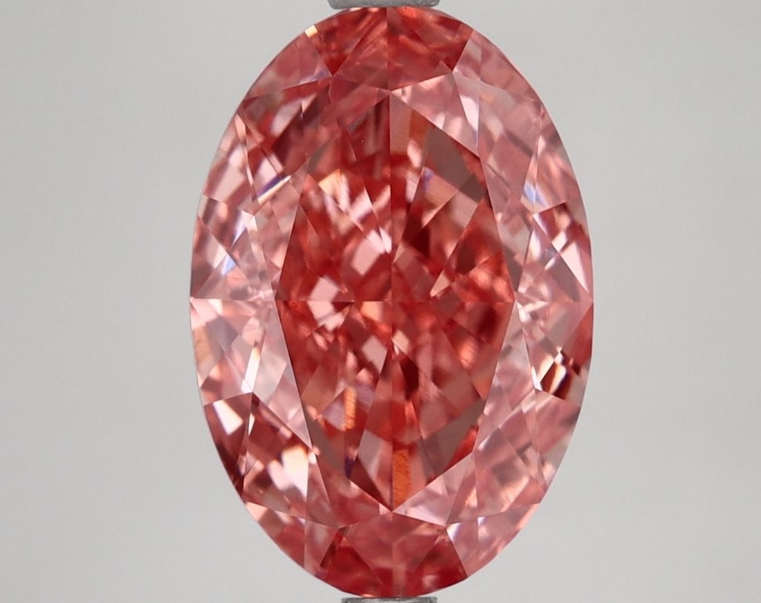IGI Loose Lab Diamond Oval 4.19ct Fancy Vivid Pink VVS2: IGI Loose Lab Diamond Oval 4.19ct Fancy Vivid Pink VVS2 IGI Loose Lab Diamond, Oval cut, 4.19ct, Fancy Vivid Pink color, Clarity VVS2, measuring 12.34L X 8.41W X 5.24H, certified by IGI. Item Specific