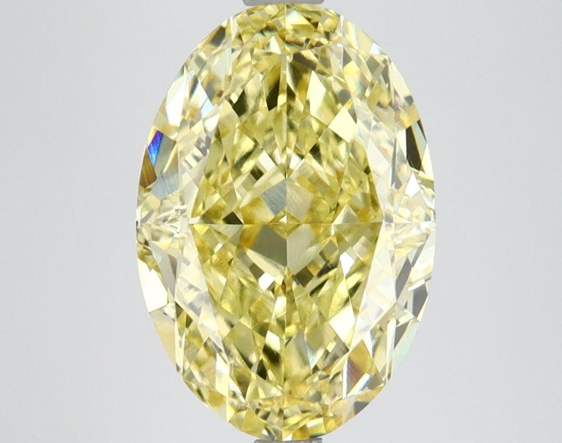 Loose Lab Diamond IGI Oval 4.26ct Fancy Intense Yellow VS1: Loose Lab Diamond IGI Oval 4.26ct Fancy Intense Yellow VS1 Loose Lab Diamond IGI Oval, 4.26ct, Fancy Intense Yellow color, VS1 clarity, exhibiting excellent polish and symmetry. Certified by IGI, meas