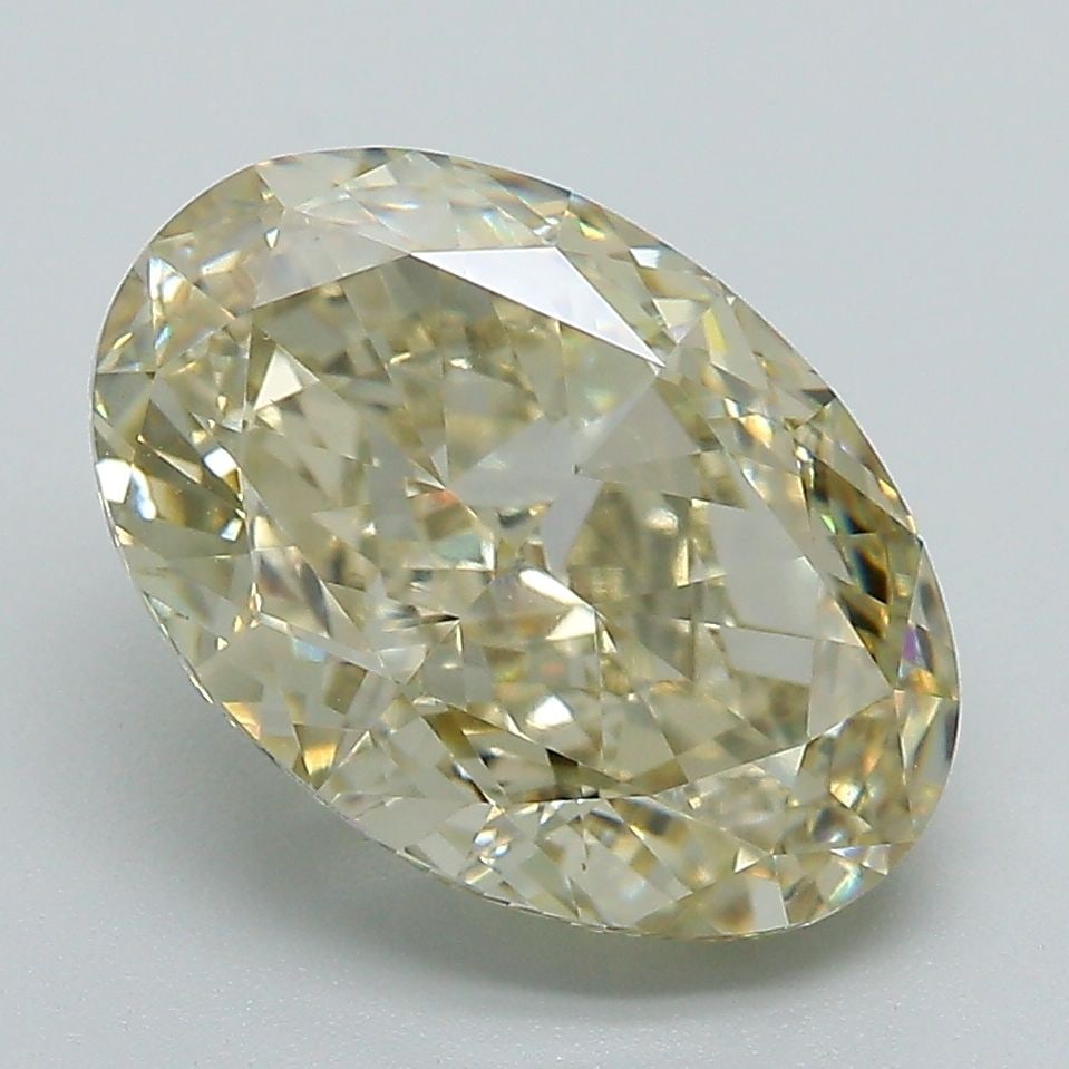 Loose Lab Diamond IGI Oval 4.5ct Fancy Light Gray Yellow VS1: Loose Lab Diamond IGI Oval 4.5ct Fancy Light Gray Yellow VS1 Loose lab-grown diamond, IGI certified, 4.5ct, Fancy Light Gray Yellow, VS1 clarity, with measurements of 12.17L x 8.35W x 5.53H. Item Spec
