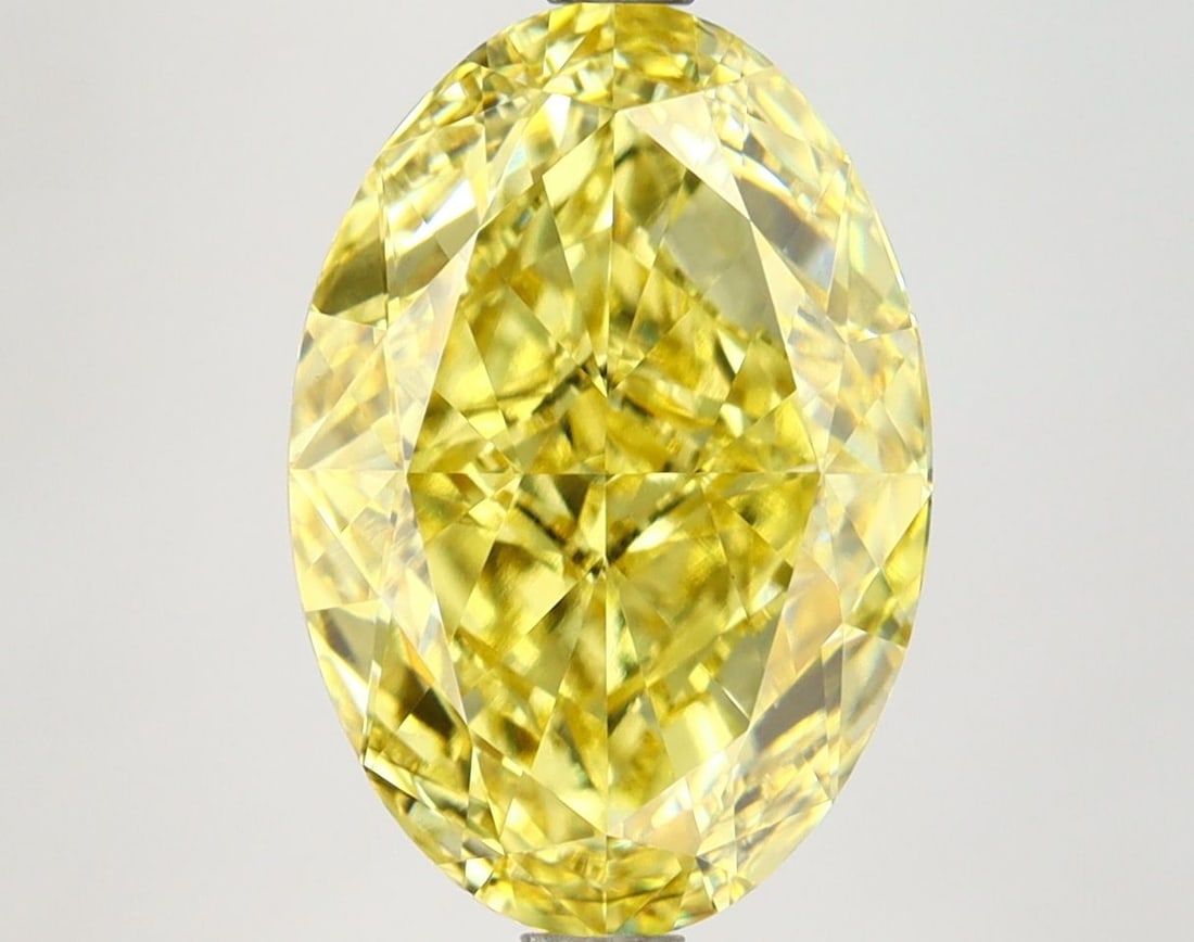 Loose Lab Diamond IGI Oval 4.82ct Fancy Vivid Yellow VS1: Loose Lab Diamond IGI Oval 4.82ct Fancy Vivid Yellow VS1 Loose Lab Diamond IGI Oval, 4.82ct, Color Fancy Vivid Yellow, Clarity VS1, with EX Polish and EX Symmetry; measures 13.06L x 8.94W x 5.42H,