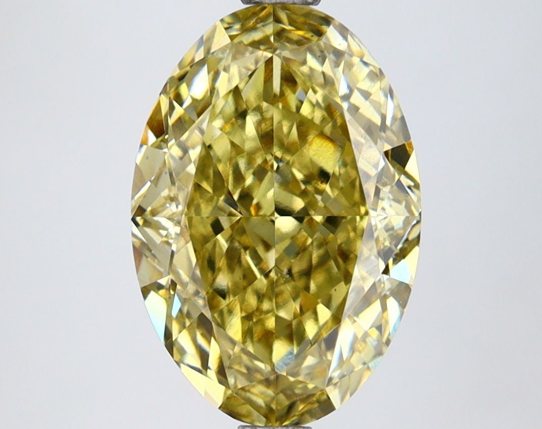 Loose Lab Diamond IGI Oval 3.4ct Fancy Intense Gray Yellow VS1: Loose Lab Diamond IGI Oval 3.4ct Fancy Intense Gray Yellow VS1 The 3.4ct loose lab-grown diamond is oval cut with a fancy intense gray yellow color and VS1 clarity, certified by IGI, measuring 11.44L