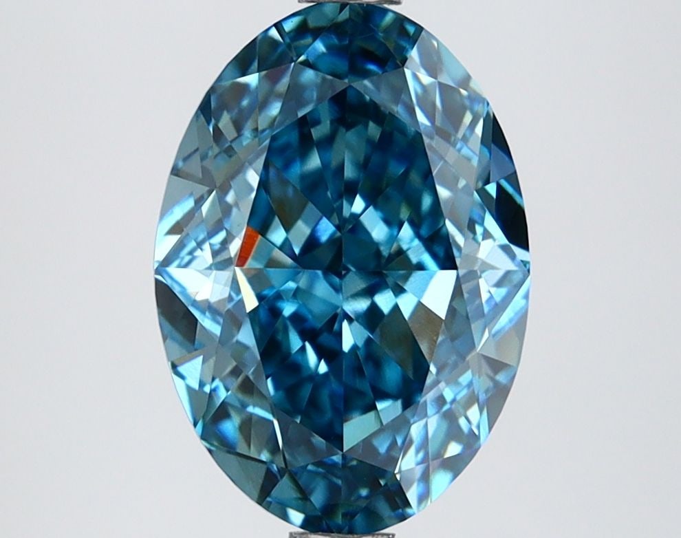 Loose Lab Diamond IGI Oval 3.11ct Fancy Vivid Blue VS1: Loose Lab Diamond IGI Oval 3.11ct Fancy Vivid Blue VS1 Loose Lab Diamond IGI Oval, 3.11ct Fancy Vivid Blue, VS1 clarity, with EX polish and symmetry, measuring 10.77L X 7.52W X 5.0H, certified by IGI.