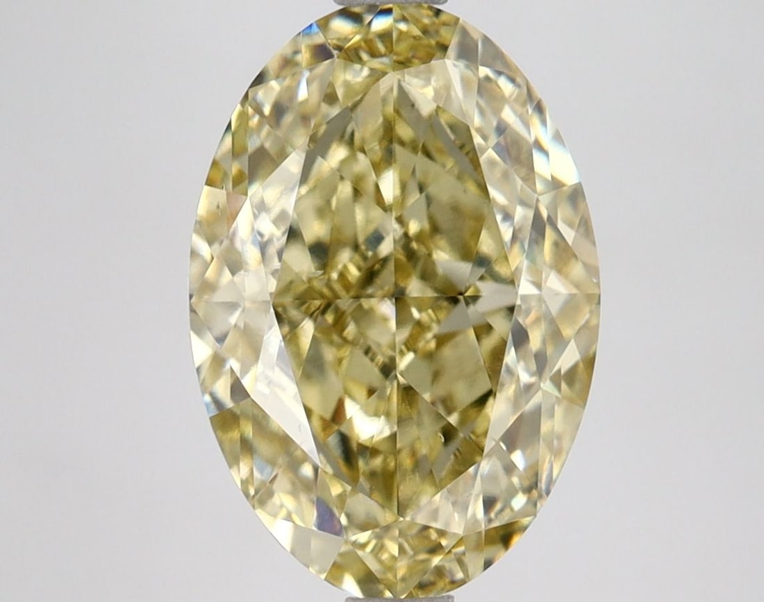 Loose Lab Diamond IGI Oval 4.22ct Fancy Intense Yellow VS2: Loose Lab Diamond IGI Oval 4.22ct Fancy Intense Yellow VS2 Loose Lab Diamond IGI Oval 4.22ct with Fancy Intense Yellow color, VS2 clarity, and good polish and symmetry. Certified by IGI, measures 12.2