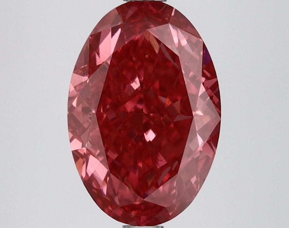 Loose Lab Diamond IGI Oval 3.13ct Fancy Vivid Pink VS2: Loose Lab Diamond IGI Oval 3.13ct Fancy Vivid Pink VS2 Loose Lab Diamond IGI Oval 3.13ct Fancy Vivid Pink VS2, characterized by excellent polish and symmetry, measuring 11.01L X 7.42W X 4.85H, certifi