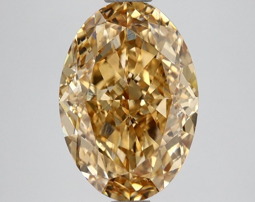Loose Lab Diamond IGI Oval 3.19ct Fancy Intense Brownish Yellow VS1: Loose Lab Diamond IGI Oval 3.19ct Fancy Intense Brownish Yellow VS1 Loose Lab Diamond IGI Oval 3.19ct in Fancy Intense Brownish Yellow, VS1 clarity, with excellent polish and symmetry. Certified by IG