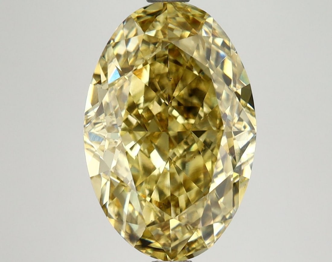 Loose Lab Diamond IGI Oval 4.76ct Fancy Intense Yellow VS2: Loose Lab Diamond IGI Oval 4.76ct Fancy Intense Yellow VS2 Loose lab-grown diamond, IGI certified, with a carat weight of 4.76, Fancy Intense Yellow color, and VS2 clarity. Measurements are 12.67L x 8