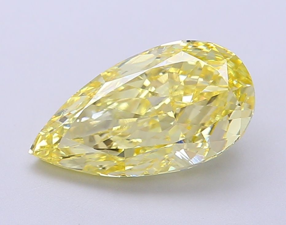 Loose Lab Diamond IGI Pear 3.12ct Fancy Intense Yellow VS1: Loose Lab Diamond IGI Pear 3.12ct Fancy Intense Yellow VS1 Loose Lab Diamond IGI Pear, 3.12ct, Fancy Intense Yellow color, VS1 clarity, EX polish, and VG symmetry. Certified by IGI, measurements are 1