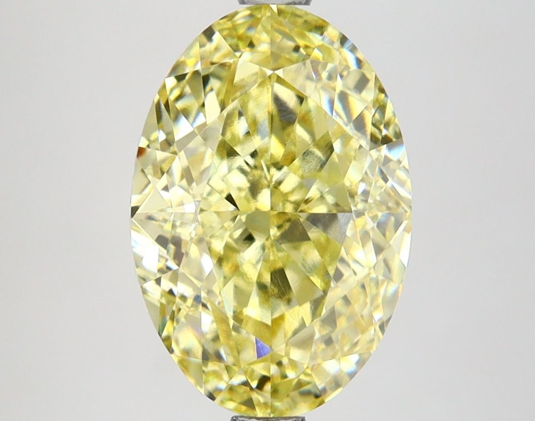 Loose Lab Diamond IGI Oval 4.08ct Fancy Intense Yellow VVS2: Loose Lab Diamond IGI Oval 4.08ct Fancy Intense Yellow VVS2 Loose lab diamond weighing 4.08ct, color Fancy Intense Yellow, clarity VVS2, certified by IGI. Features excellent polish and symmetry, measu