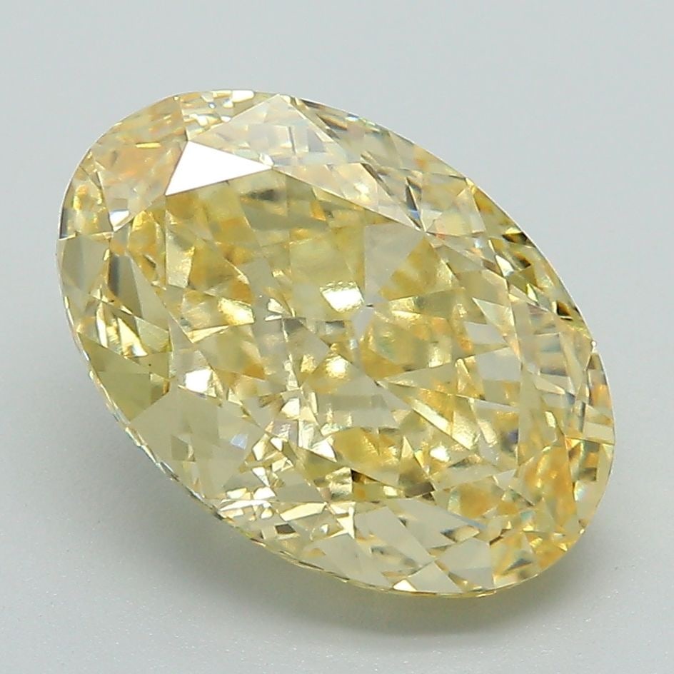 Loose Lab Diamond IGI Oval 4.67ct Fancy Vivid Yellow VS1: Loose Lab Diamond IGI Oval 4.67ct Fancy Vivid Yellow VS1 Loose Lab Diamond IGI Oval 4.67ct Fancy Vivid Yellow VS1 featuring EX polish and symmetry, certified by IGI, measures 12.39L x 8.43W x 5.48H. I