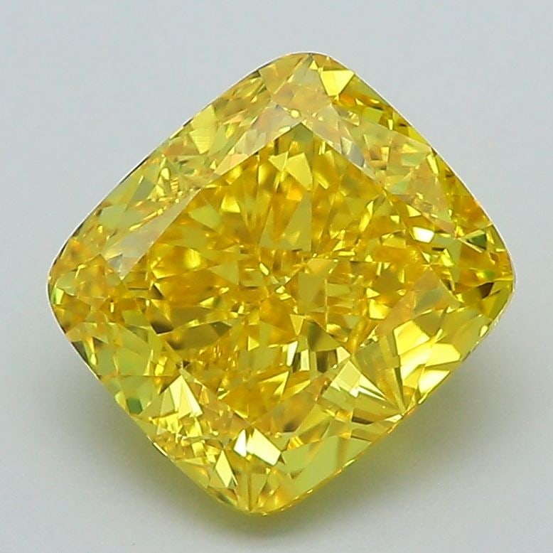IGI Loose Lab Diamond Cushion Modified 2.64ct Fancy Vivid Yellow VVS1: IGI Loose Lab Diamond Cushion Modified 2.64ct Fancy Vivid Yellow VVS1 IGI Loose Lab Diamond Cushion Modified, 2.64ct, Fancy Vivid Yellow, Clarity VVS1, featuring EX Polish and EX Symmetry, measures 8.