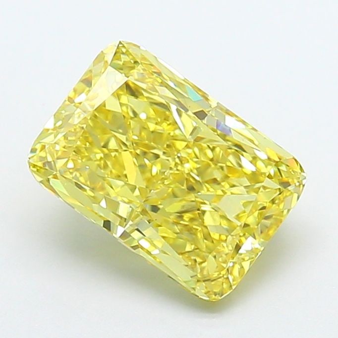 Loose Lab Diamond IGI Cushion Modified 4.34ct Fancy Vivid Yellow VS1: Loose Lab Diamond IGI Cushion Modified 4.34ct Fancy Vivid Yellow VS1 Loose lab-grown diamond weighing 4.34ct, cushion modified cut, Fancy Vivid Yellow color, VS1 clarity, with EX polish and symmetry,