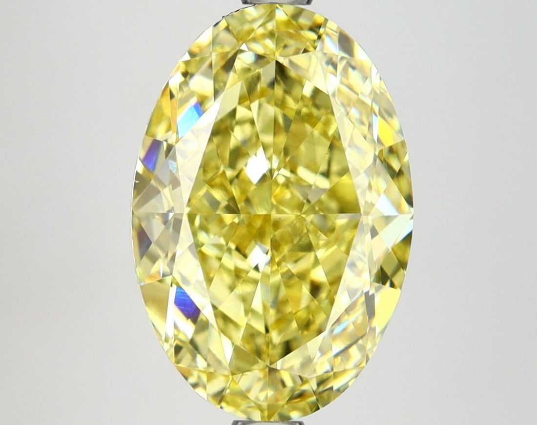 Loose Lab Diamond IGI Oval 4.81ct Fancy Vivid Yellow VS1: Loose Lab Diamond IGI Oval 4.81ct Fancy Vivid Yellow VS1 Loose lab diamond in an oval shape, 4.81ct with Fancy Vivid Yellow color and VS1 clarity, certified by IGI, with measurements of 12.46L x 8.41W