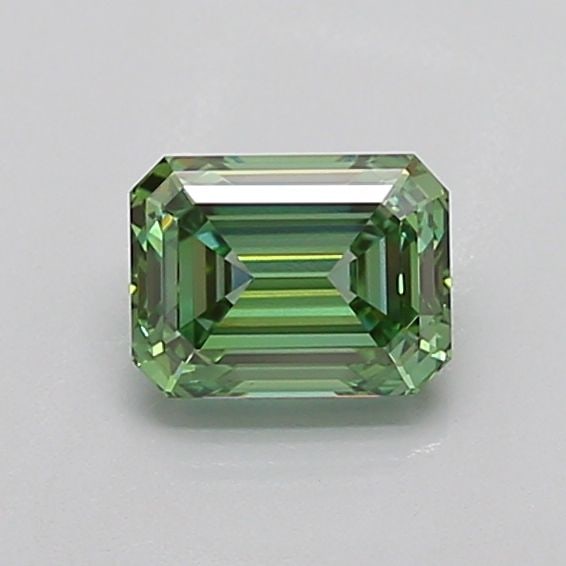 Loose Lab Diamond IGI Emerald 1.06ct Fancy Vivid Green VS1: Loose Lab Diamond IGI Emerald 1.06ct Fancy Vivid Green VS1 Loose lab-grown diamond IGI certified, weighing 1.06ct with an emerald cut, fancy vivid green color, clarity VS1, and excellent polish and sy
