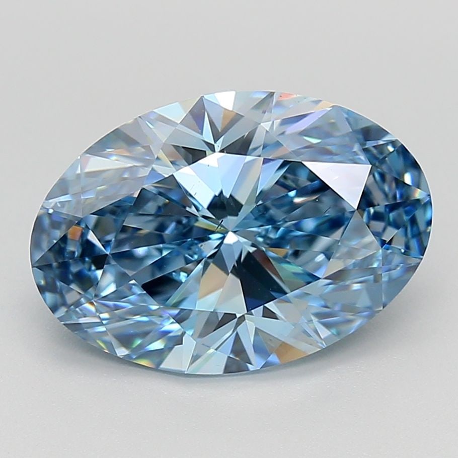 Loose Lab Diamond IGI Oval 4.01ct Fancy Intense Blue VS2: Loose Lab Diamond IGI Oval 4.01ct Fancy Intense Blue VS2 Loose Lab Diamond IGI Oval, 4.01ct, Fancy Intense Blue, Clarity VS2, with dimensions 12.96L x 8.91W x 5.55H, certified by IGI. Item Specifics: