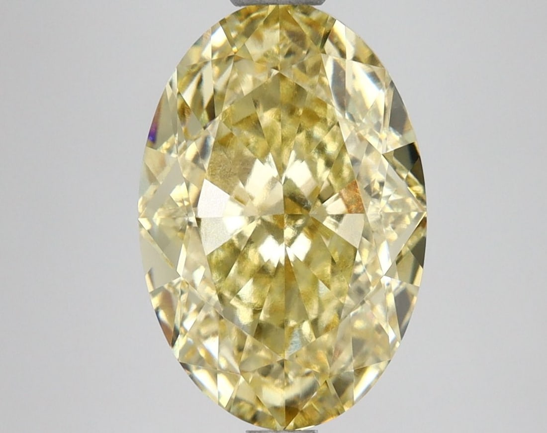 Loose Lab Diamond IGI Oval 4.12ct Fancy Intense Yellow VVS2: Loose Lab Diamond IGI Oval 4.12ct Fancy Intense Yellow VVS2 Loose Lab Diamond IGI Oval, 4.12ct, Fancy Intense Yellow, Clarity VVS2, with dimensions 11.94L x 8.03W x 5.39H, certified by IGI. Item Speci