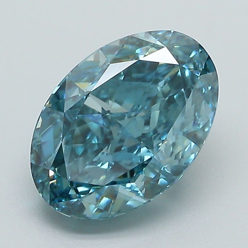 Loose Lab Diamond IGI Oval 3.14ct Fancy Vivid Blue VS1: Loose Lab Diamond IGI Oval 3.14ct Fancy Vivid Blue VS1 This 3.14ct oval loose lab diamond is graded as Fancy Vivid Blue and VS1 clarity, certified by IGI, featuring excellent polish and symmetry. Item