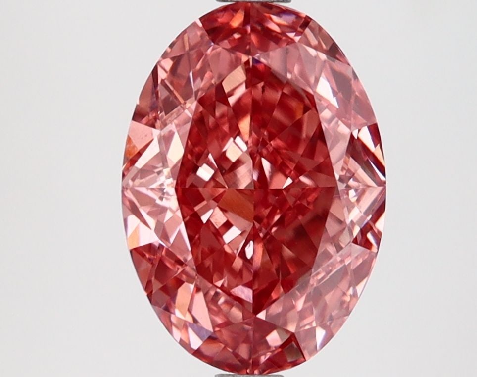 Loose Lab Diamond IGI Oval 2.7ct Fancy Vivid Brownish Pink VS1: Loose Lab Diamond IGI Oval 2.7ct Fancy Vivid Brownish Pink VS1 Loose Lab Diamond IGI Oval 2.7ct Fancy Vivid Brownish Pink VS1, exhibiting Excellent Polish and Symmetry, and measurements of 10.25L X 7.