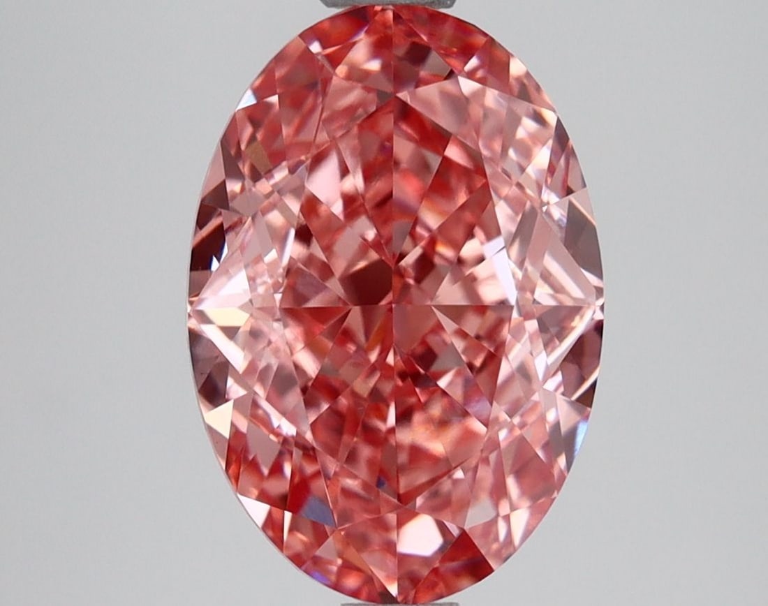 Loose Lab Diamond IGI Oval 2.69ct Fancy Vivid Pink VS1: Loose Lab Diamond IGI Oval 2.69ct Fancy Vivid Pink VS1 Loose lab-created diamond, IGI certified, 2.69 ct, oval cut, color Fancy Vivid Pink, clarity VS1, with excellent polish and symmetry; dimensions