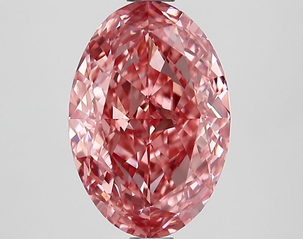 Loose Lab Diamond IGI Oval 2.56ct Fancy Vivid Pink VS1: Loose Lab Diamond IGI Oval 2.56ct Fancy Vivid Pink VS1 Loose lab-grown diamond weighing 2.56ct, oval cut with fancy vivid pink color and clarity VS1, certified by IGI, with excellent polish and symmet