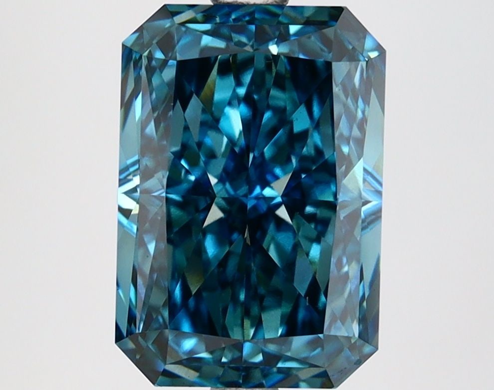Loose Lab Diamond IGI Radiant 3.36ct Fancy Vivid Blue VS1: Loose Lab Diamond IGI Radiant 3.36ct Fancy Vivid Blue VS1 Loose lab-grown diamond IGI certified, 3.36ct, Fancy Vivid Blue color, VS1 clarity, good polish and symmetry, with measurements of 10.42 x 7.1
