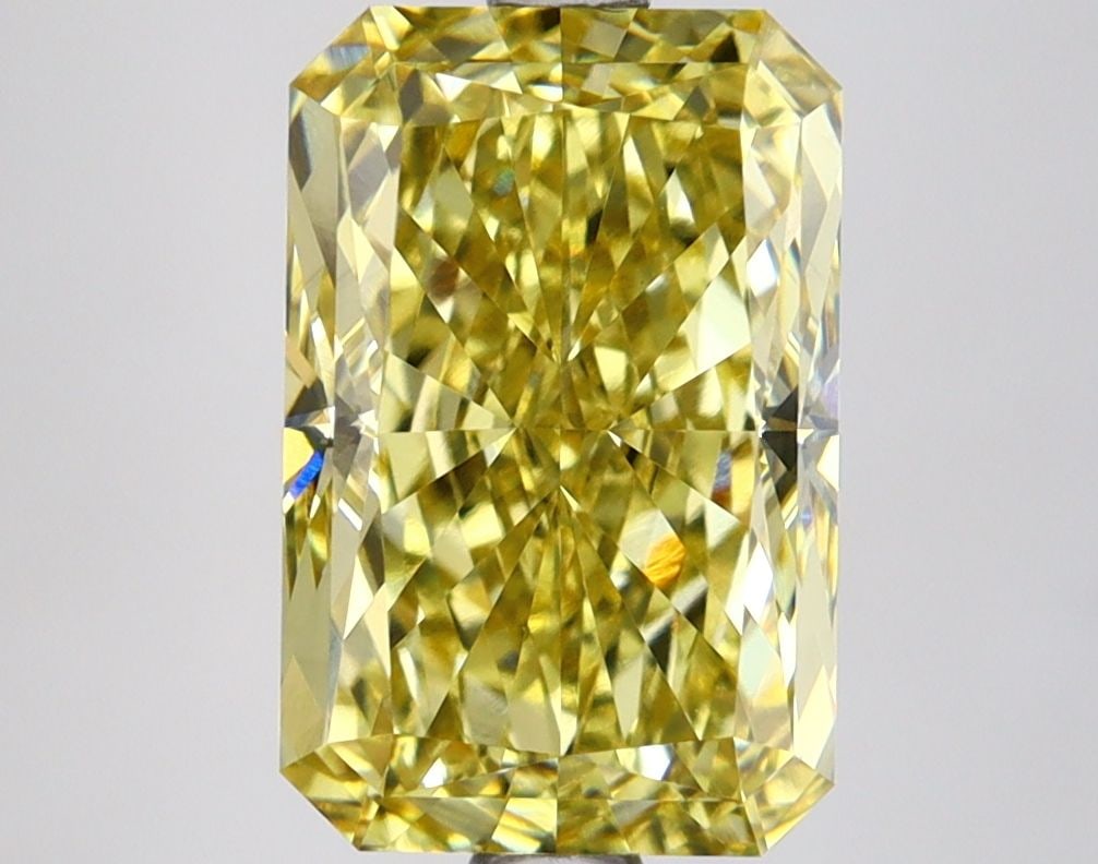 Loose Lab Diamond IGI Radiant 3.61ct Fancy Intense Yellow VS1: Loose Lab Diamond IGI Radiant 3.61ct Fancy Intense Yellow VS1 Loose Lab Diamond IGI Radiant, 3.61ct, Fancy Intense Yellow, VS1 clarity, Polish: Excellent, Symmetry: Excellent, Measurements: 10.6L x 6.