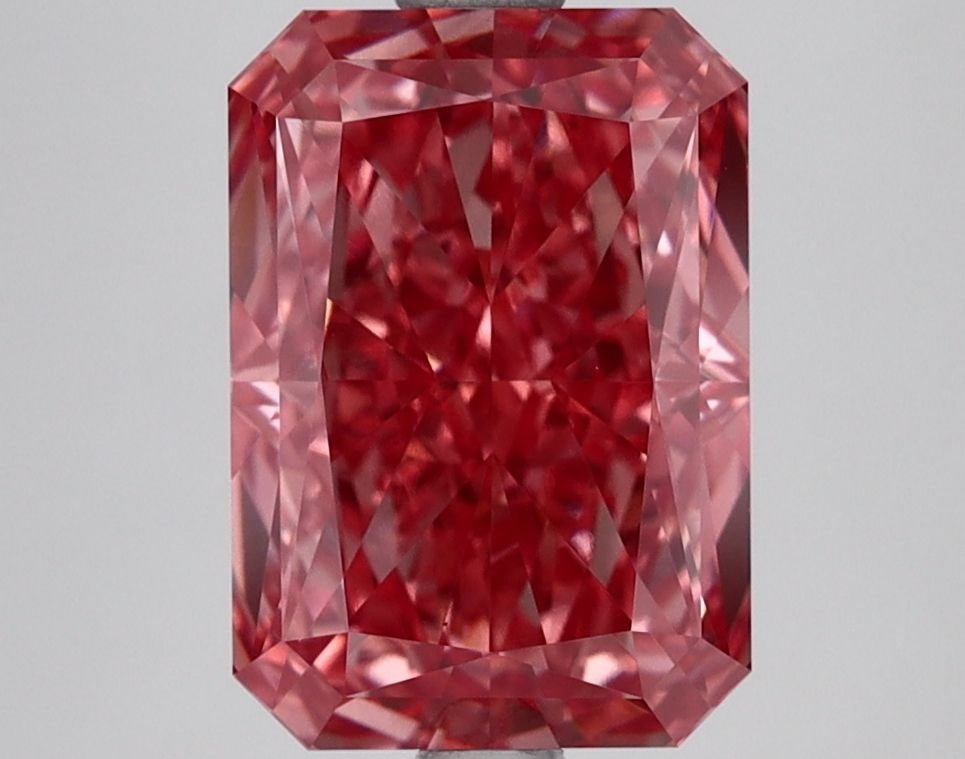 Loose Lab Diamond IGI Radiant 3.38ct Fancy Vivid Pink VS1: Loose Lab Diamond IGI Radiant 3.38ct Fancy Vivid Pink VS1 Loose Lab Diamond IGI Radiant 3.38ct Fancy Vivid Pink VS1 features excellent polish and symmetry, measuring 10.1L X 7.09W X 4.88H, certified b